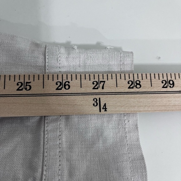 CAbi Cream 100% Linen Ruffled Asymmetrical Crop Button Jacket - Picture 12 of 16